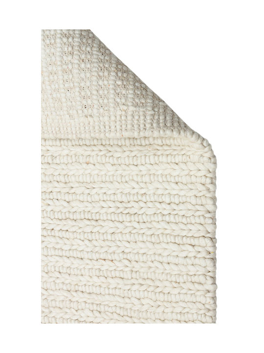 SteweHome Handmade White Runner Rug 80x300cm
