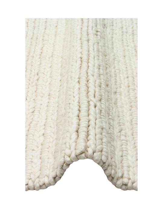 SteweHome Handmade White Runner Rug 80x300cm