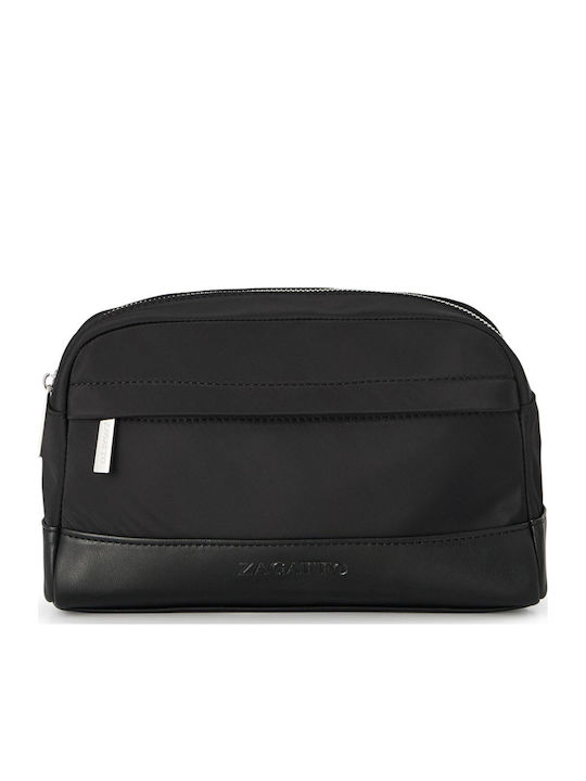 Neseser Cosmetic Negru Din Material Piele Eco Dimensiuni 25.5x14x6 Cm Geantă De Toaletă De Călătorie Impermeabilă Universală Geantă De Machiaj Spațioasă Ușoară Zg981