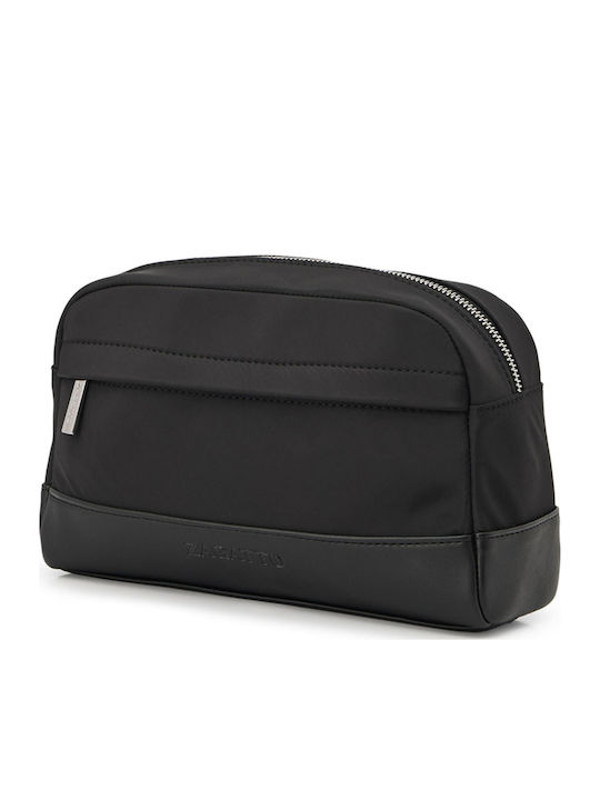 Neseser Cosmetic Negru Din Material Piele Eco Dimensiuni 25.5x14x6 Cm Geantă De Toaletă De Călătorie Impermeabilă Universală Geantă De Machiaj Spațioasă Ușoară Zg981