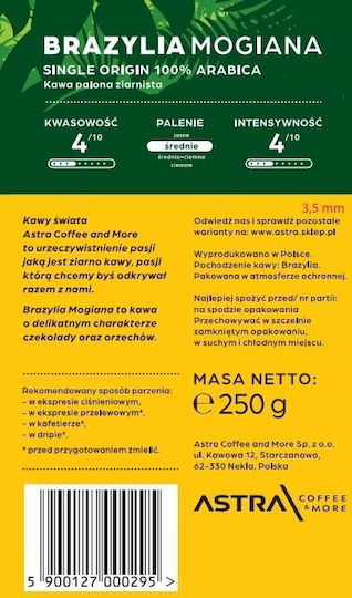 Astra Cafea Espresso Arabica Brazilia Ciocolată Boabe 250g