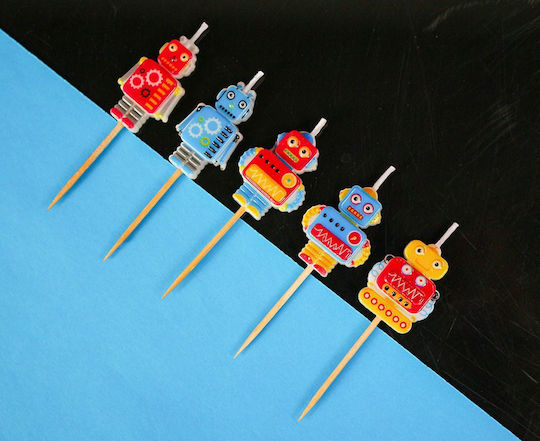 Robot Pickers Candles 5 Pcs