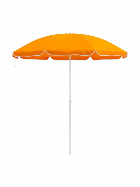 Round Aluminum Garden Parasol Orange Diameter 1.6m