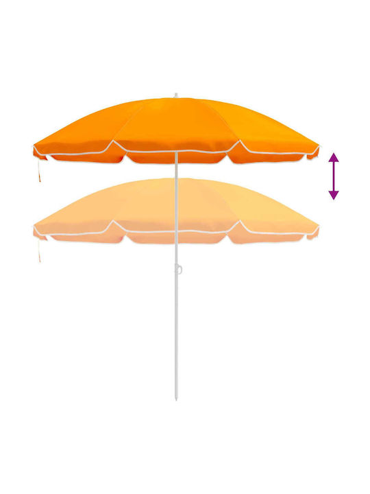 Round Aluminum Garden Parasol Orange Diameter 1.6m