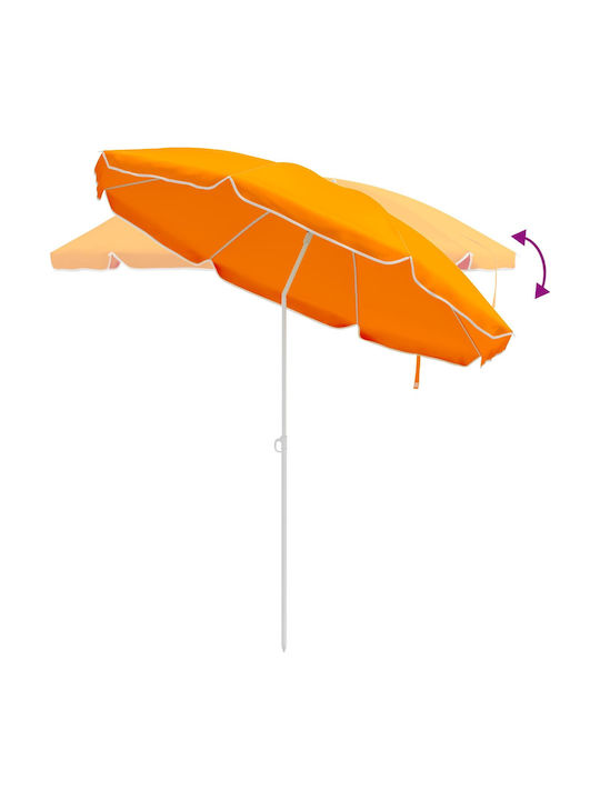 Round Aluminum Garden Parasol Orange Diameter 1.6m