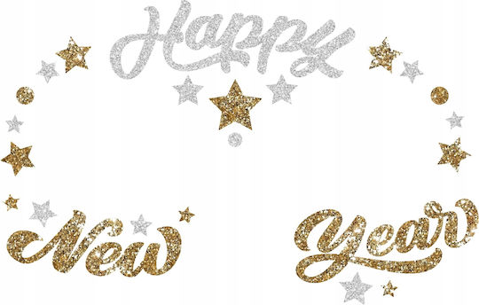Crystal Stickers Face Happy New Year Gold Silver New Year’s Eve