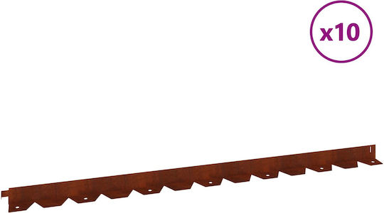 vidaXL Metal Garden Hedge in Brown Color 10 Pieces