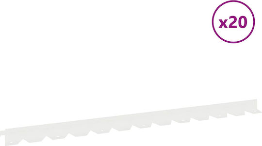 vidaXL Metal Garden Hedge in White Colour 20 Pieces
