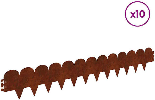 vidaXL Gardă Viu De Grădină Metalică Maro 15cm x 1.03m 10 Bucăți