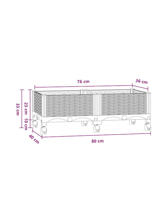 vidaXL Ζαρντινιέρα Πλαστική Μπλε Γκρι 80x40x33εκ.