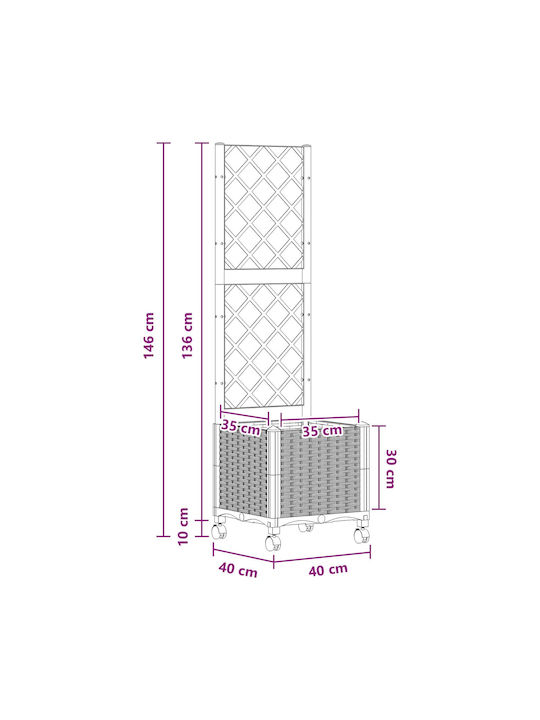 vidaXL Zardiniere Din Plastic Albastru Gri 40x40x146cm