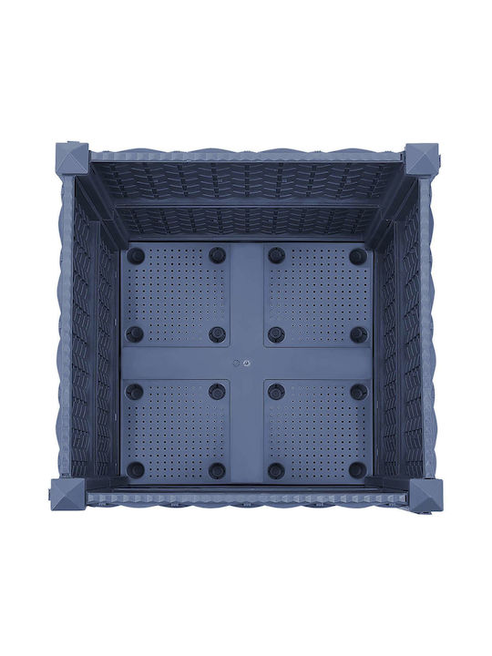 vidaXL Kunststoff Blumenkasten Blau Grau 40x40x48cm