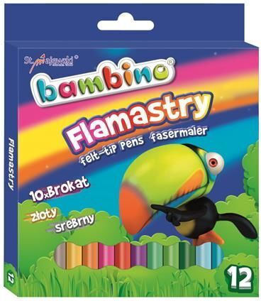 Bambino Mio Markere de Desen cu Sclipici Set 12 Culori