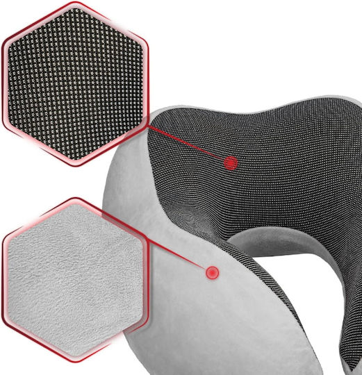 Activ Space Μαξιλαράκι Ταξιδίου Memory Foam Γκρι