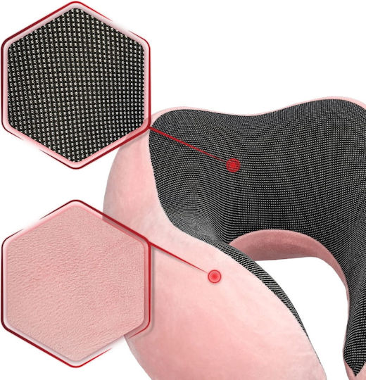 Activ Space Μαξιλαράκι Ταξιδίου Memory Foam Ροζ