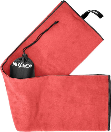 Activ Space Πετσέτα Microfiber Σώματος σε Θήκη Κόκκινη 180x90εκ.