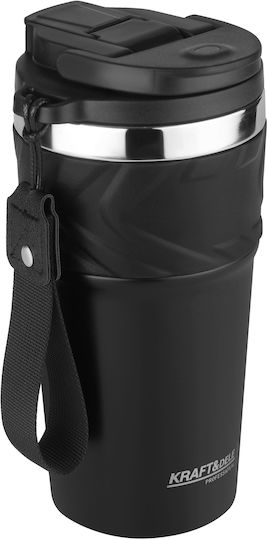Kraft & Dele Ποτήρι Θερμός Ανοξείδωτο 620ml Kd4267 με Καλαμάκι