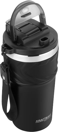 Kraft & Dele Ποτήρι Θερμός Ανοξείδωτο 620ml Kd4267 με Καλαμάκι
