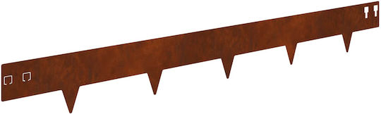 vidaXL Metal Garden Hedge in Brown Color 1m x 12cm 30 Pieces