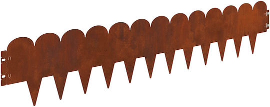 vidaXL Metal Garden Hedge in Brown Color 20cm x 1.03m 10 Pieces