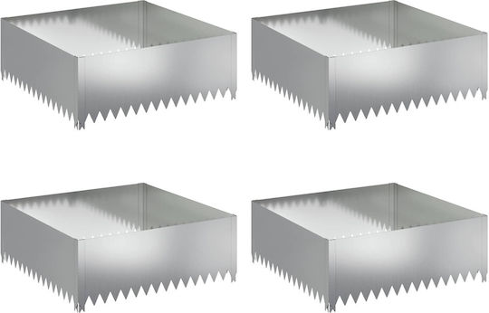 vidaXL Gardă Vie De Grădină Metalică Argintie 1x1m 4 Bucăți