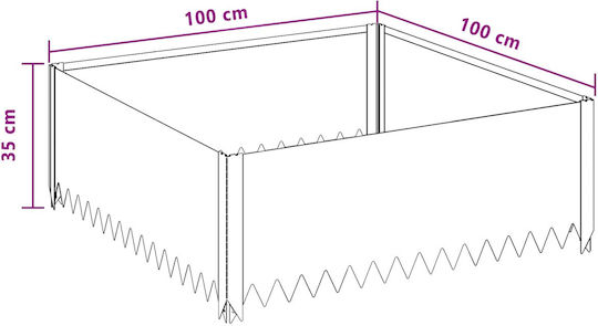 vidaXL Gardă Vie De Grădină Metalică Argintie 1x1m 4 Bucăți