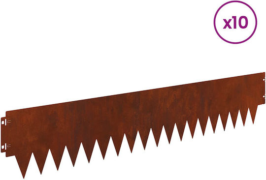 vidaXL Metallic Garden Hedge in Brown Colour 20cm x 1.03m 10 Pieces