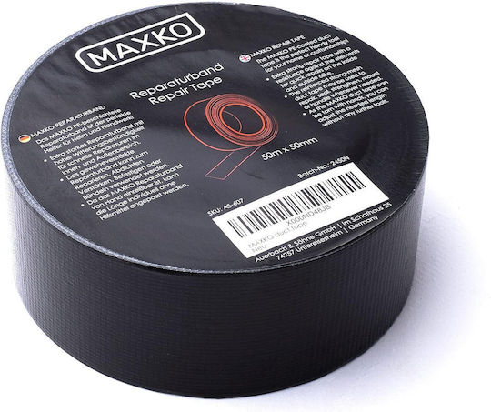 Maxko Repair Bandă Adezivă Textilă Neagră 50mx50mm