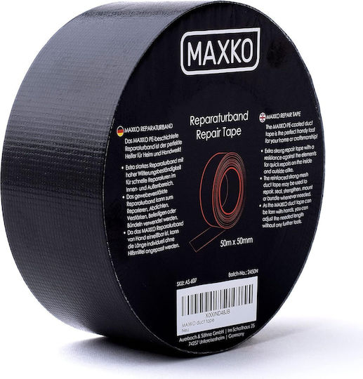 Maxko Repair Bandă Adezivă Textilă Neagră 50mx50mm