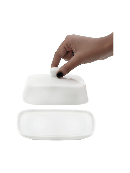 Belle Vous Set 2 Bucăți Vaze Utilizare Generală Cu Capac Ceramic Alb 13x16.4cm 2 Bucăți