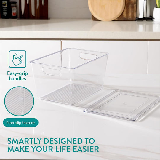 Navaris Plastic Storage Box with Lid Transparent 6 Pieces