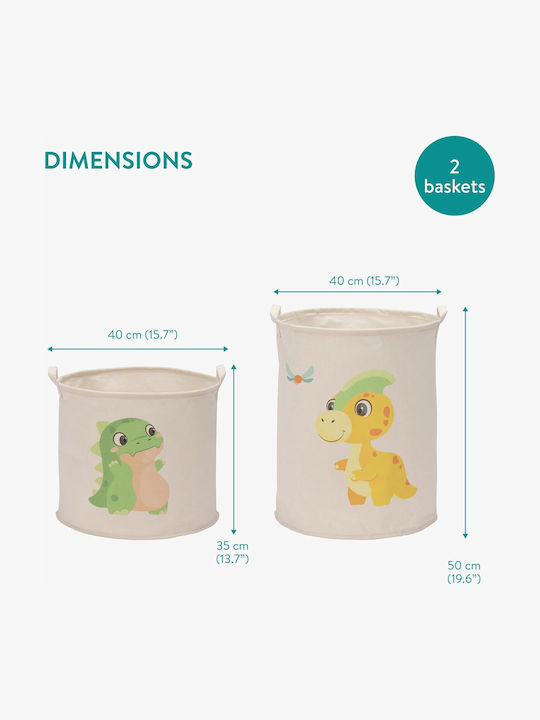 Navaris Storage Basket Fabric Green 2 Pieces