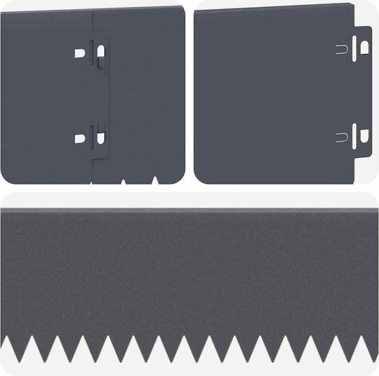 vidaXL Metallische Gartenhecke in Grau Farbe 15cm x 1.03m 10Stücke