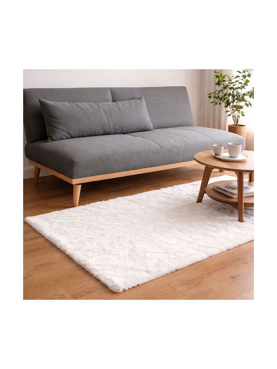 Ravelia Anti-slip Rug Rectangular Furry Cream