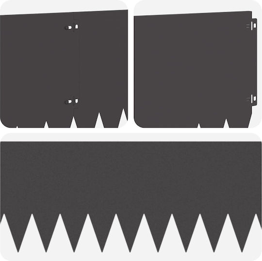 vidaXL Metallische Gartenhecke in Schwarz Farbe 1,03m x 30cm 10 Stück