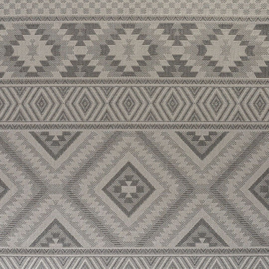 Tzikas Carpets Novo Χαλί Εξωτερικού Χώρου Ορθογώνιο Ψάθινο Μαύρο-ασημί 133x190cm