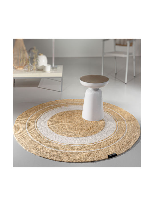 Guy Laroche Majestic Teppich Rund Sommer aus Jute Beige