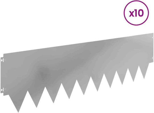 vidaXL Metallische Gartenhecke in Silber Farbe 30cm x 1.03m 10Stücke