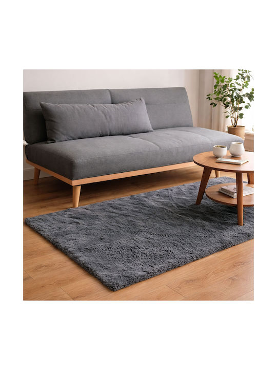 Ravelia Anti-slip Rug Rectangular Furry Gray