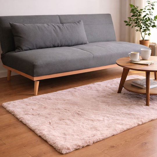 Ravelia Fluffy Pink Non-Slip Furry Runner Rug Fluffy Pink 80x150cm