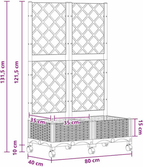 vidaXL Plastic Blue Grey Planter Box