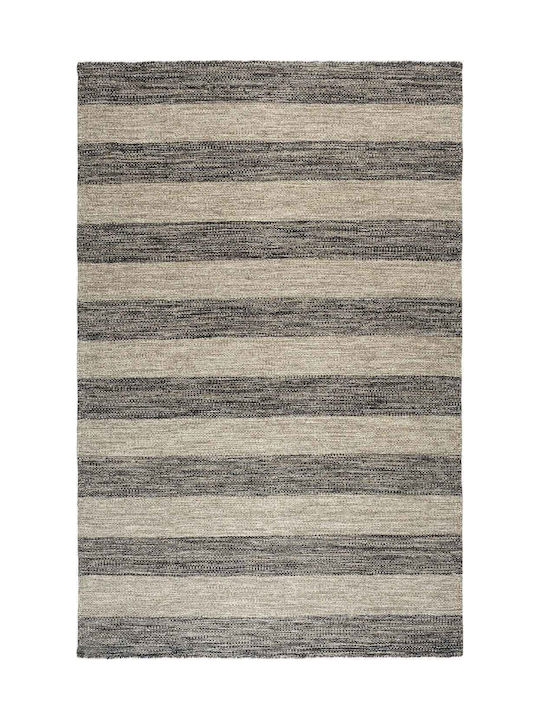 Tapicap Biento Handmade Rug Rectangular Wool Anthracite Stripes