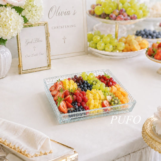 Decorative Tray Glass 25x21cm