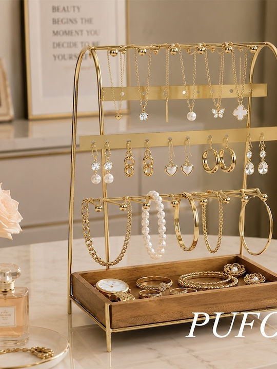 Metal Jewellery Stand Gold 25.5x17cm