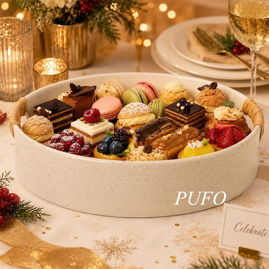 Decorative Tray Ceramic Round 20x20cm