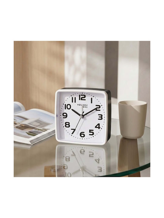 Avizar Table Clock Bedroom 13cm Clear Precise Time Display Black