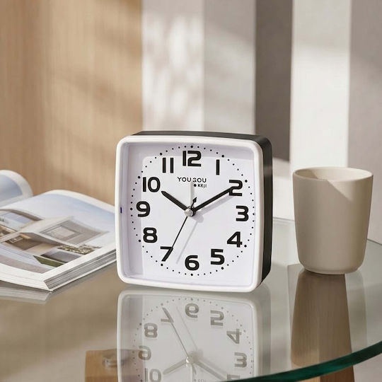 Avizar Table Clock Bedroom 13cm Clear Precise Time Display Black