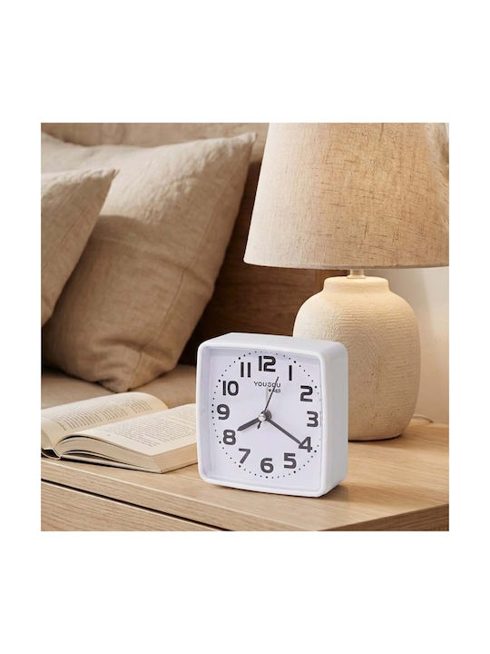 Avizar Table Clock Bedroom 13cm Clear Precise Time Display White
