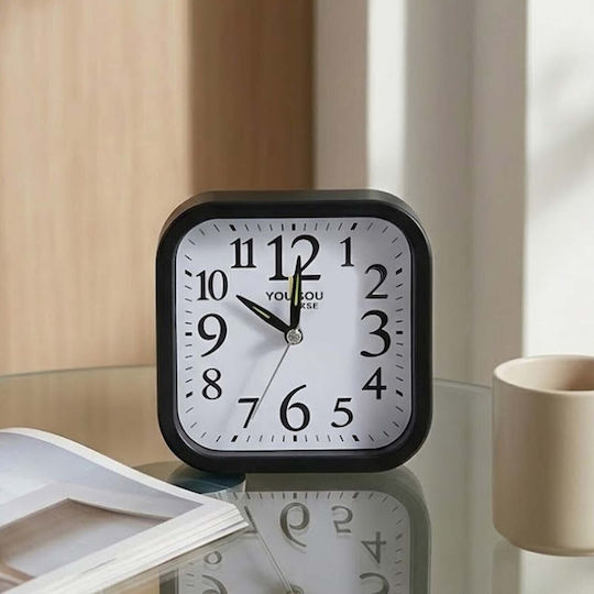Avizar Analog Table Clock Bedroom Alarm Function Backlight Black