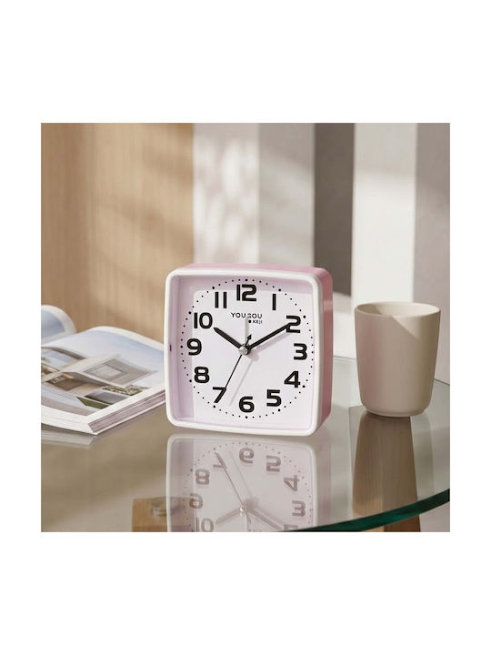 Avizar Table Clock Bedroom 13cm Clear Precise Time Display Pink